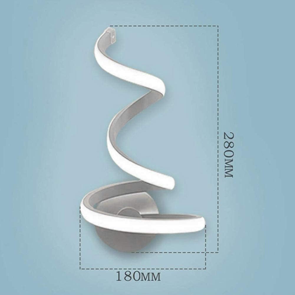 Wall Lamp 1pc Spiral LED Wall Light Modern Acrylic Iron Sconces Lamp Compatible with Bedside Decor Wall Mount TV Background Lamp Compatible with Home Living Room (Body Color : White Light) (Warm