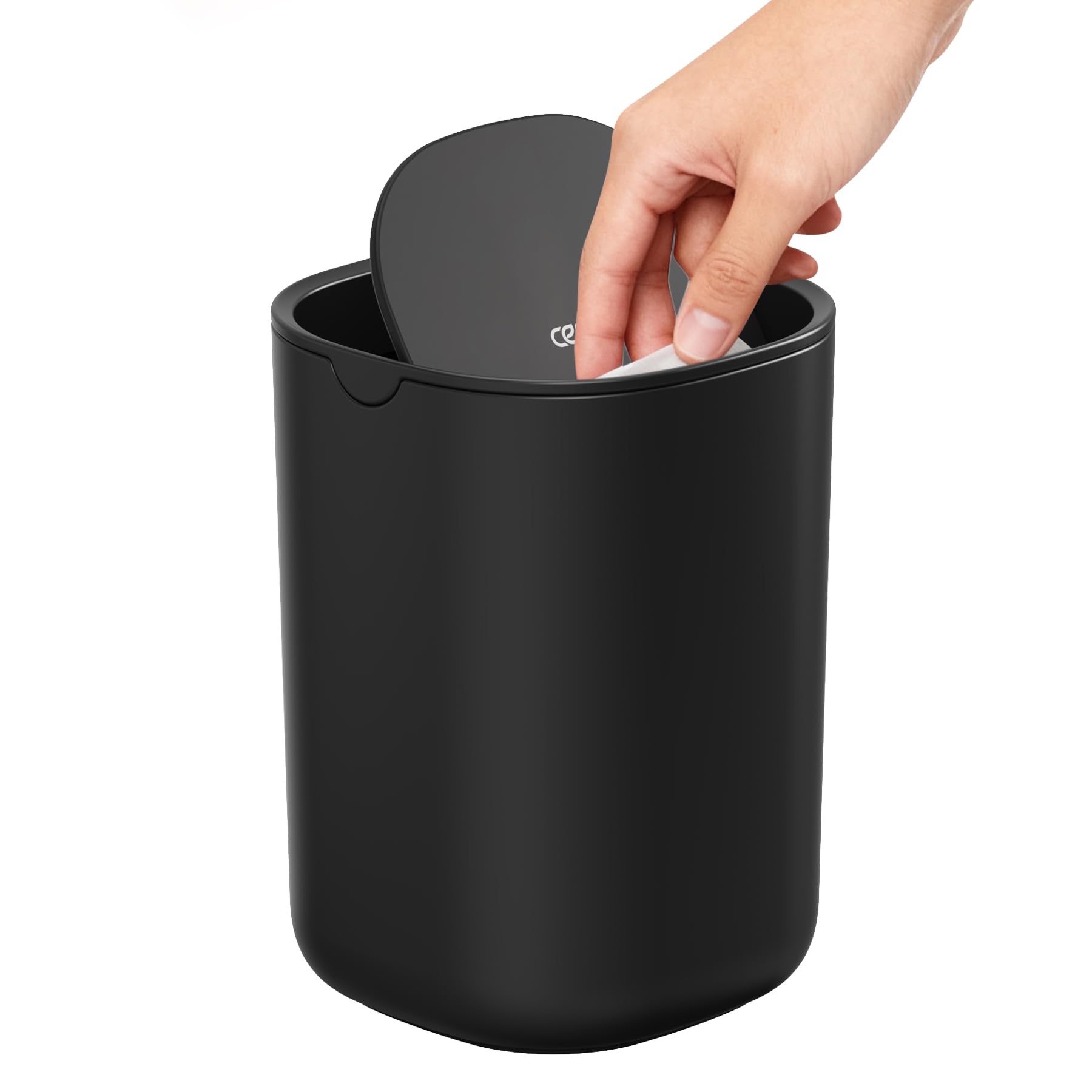 Cesun Mini Desktop Trash Can with Swing Lid 0 4 Gallon Small Desk Trash Can Countertop Wastebasket Modern