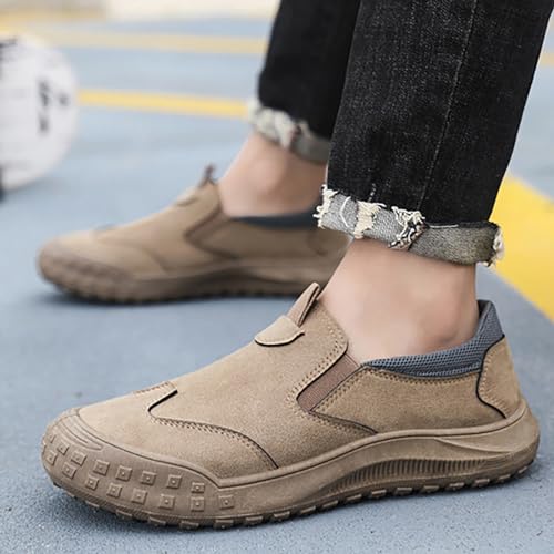SYNTHESIS Men's Slip on Orthopedic Non Slip Walking Loafers,2024 Comfort Breathable Arch Support Outdoor Hiking Sneakers,Casual Soft Waterproof No Lace Flats Driving Work Shoes3