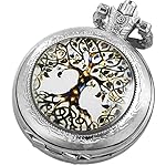 Tiong Pocket Watch Glass Round Retro Quartz Pocket Watch Necklace Pendant Clock,Lucky Charm Birthdays Christmas Gifts for Women Men - Image 2