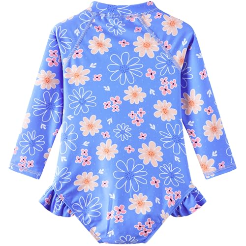 Image of Baby Girls' One Piece Swimsuit Long Sleeve Rash Guard Swimwear