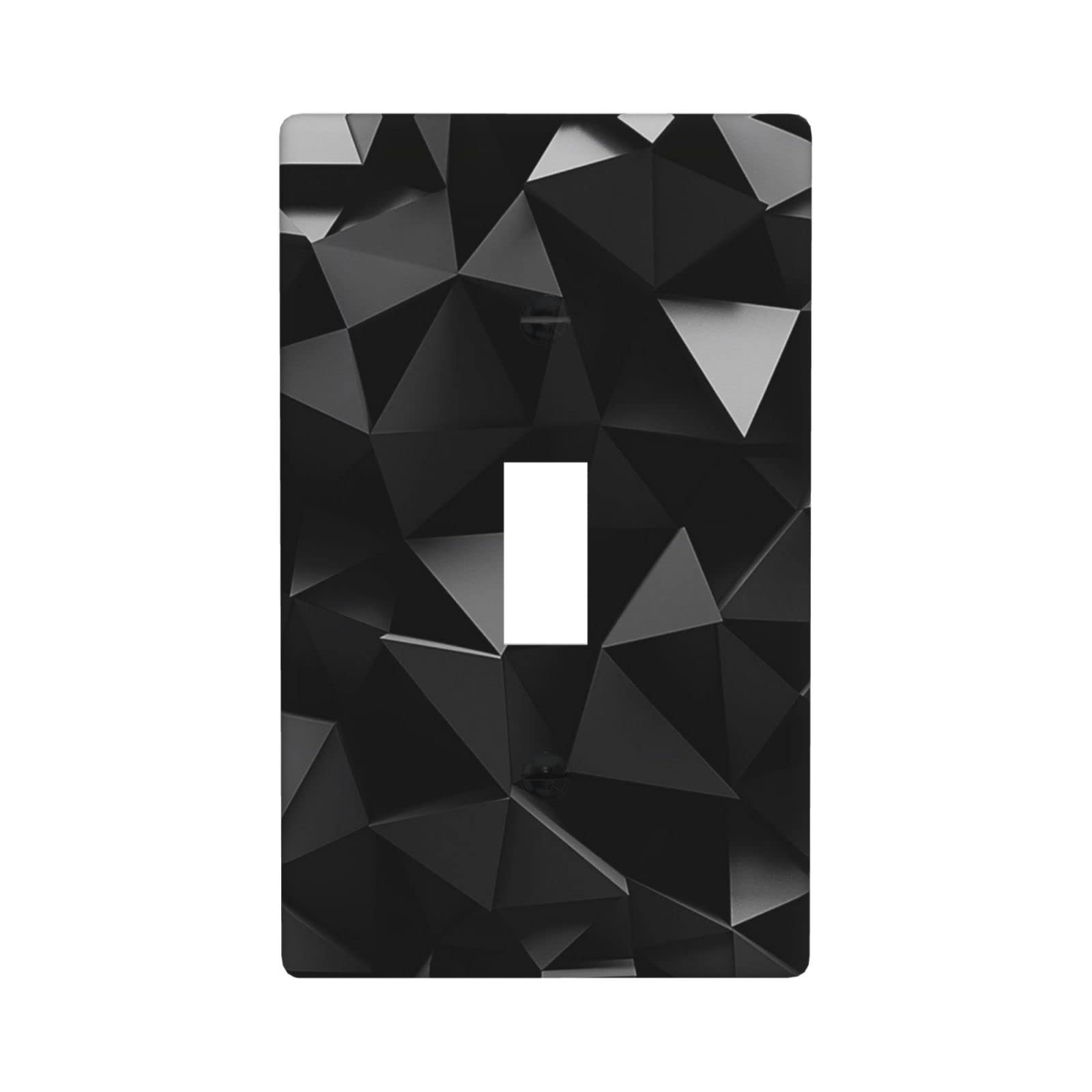 3D Diamond Textured Print Wall Plate 1 Gang Single Toggle Decorative Light Switch Cover Modern Abstract Switch Plate Cover for Bedroom Kitchen Decor Black