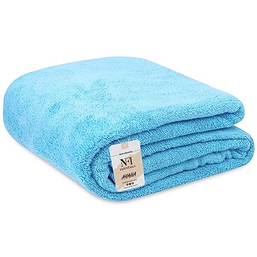 Image of NFI essentials Microfiber Super Absorbent Bath Towel (57 inchx30 inch) Soft Bath Towel for Multipurpose Use for Sports, Travel, Fitness, Yoga, Bathroom, Gym (TOW-2-Blue)