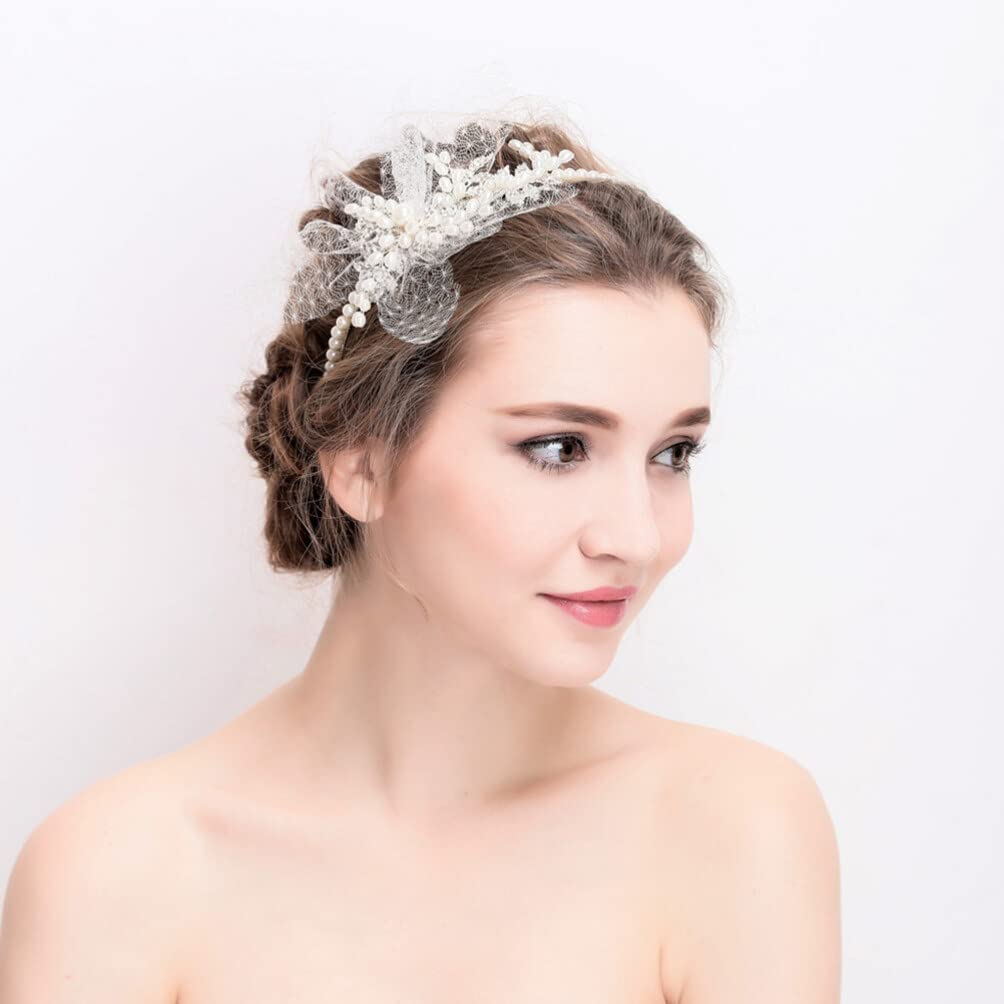 FRCOLOR 2 Piezas Diadema De Boda De Diamantes De Imitación Cristal Tocados De Boda Accesorios Para El Cabello De La Novia Aro De Pelo Nupcial Perder Lámina Velo