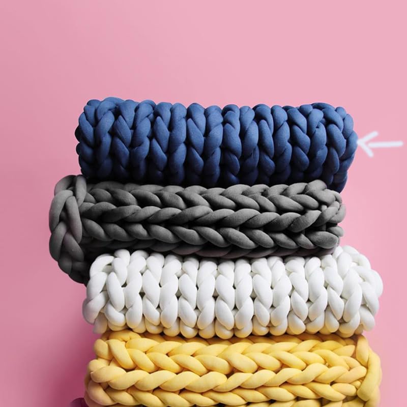 Lana Para Tejer 0,5 KG de punto grueso de ganchillo, manta tejida de algodón suave y grande, hilado grueso Lanas Para Crochet (Color : 0.5kg Dark Gray)