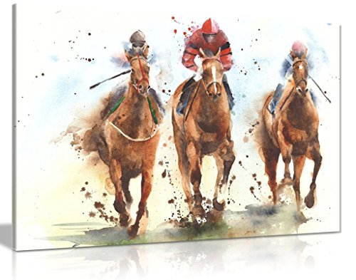 Horse Racing tela da parete con immagine stampa, A0 91x61cm (36x24in)