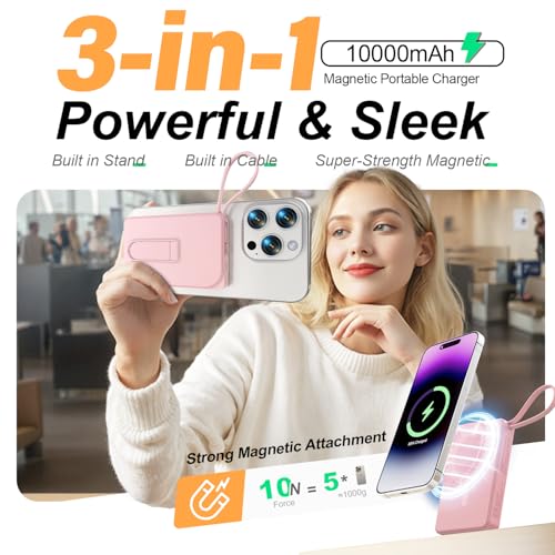 Image of for Magsafe Power Bank iPhone, Magnetic Portable Charger 10000mAh