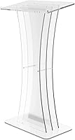 Vista 6 de FixtureDisplays® Atril de púlpito de acrílico transparente Lucite Podium 1803-3