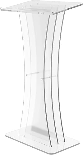Miniatura 6 de FixtureDisplays® Atril de púlpito de acrílico transparente Lucite Podium 1803-3