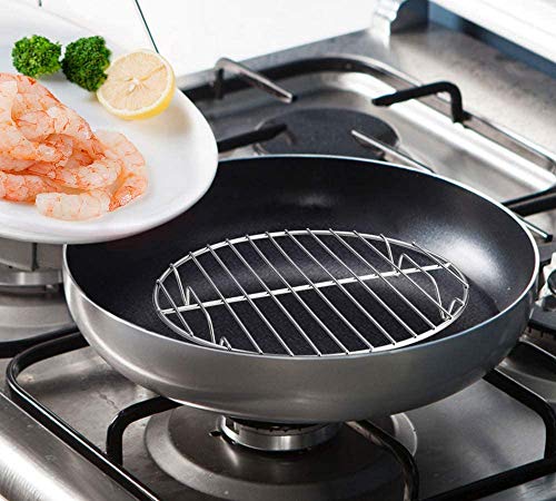 HaWare Abkühlgitter Rund 2er Set, 100% Edelstahl Kuchengitter Auskühlgitter zum Backen Kühlen Dämpfen, Idea für Topf/Ofen/Backform/Kuchenform, Ofen- und Spülmaschinenfest (27cm)