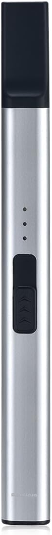 Electric Arc Lighter, Rechargeable USB Lighter with Charging Indicator, 10s Auto Power Off, Windproof, Flameless, Double Safety Lock, Portable 8.3inch, Perfect for Kitchen BBQ Camping- GiftBox(Silver)