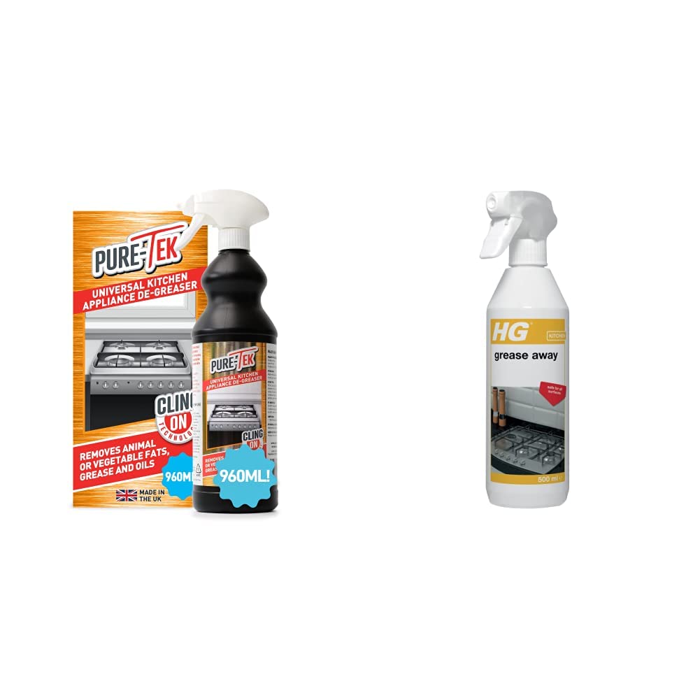 Pure-Tek Degreaser Spray, Kitchen and Cooker Cleaner, Heavy Duty Grease Remover, Easy Cleaning & HG Grease Away Cleaner, Simple and Strong Kitchen Degreaser, Multi Use for Any Surface