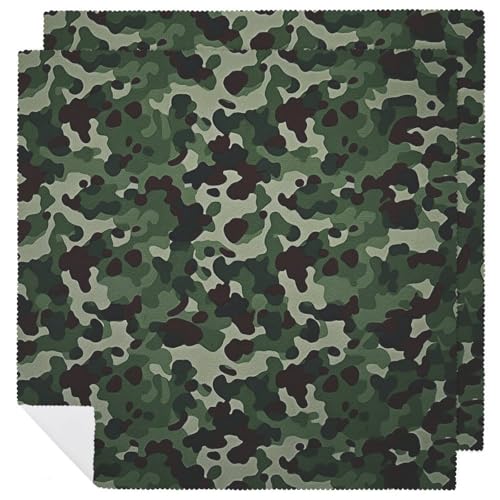 Servilletas de Tela con Estampado Camuflaje Verde Reutilizables miniatura 1
