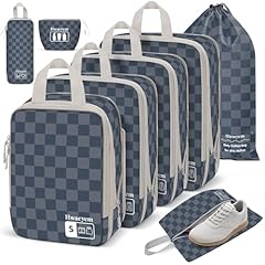 8 Set Blue-Gray Checkered