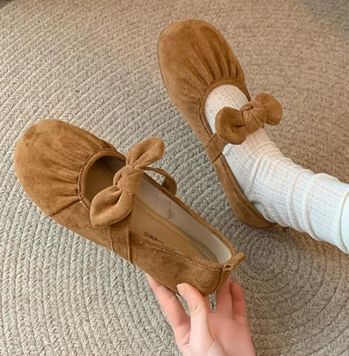 Bow Mary Jane Ballet Flats Women Casual Cute Round Toe Flat Shoes Comfortable Ballet Flats Shoes Dressy Outdoor Shoe 20253