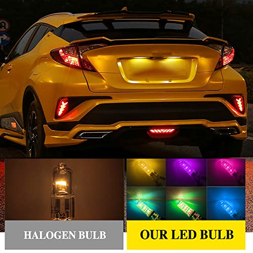 Otpoutopa Car T10 Rgb Led Bulb Width Light With Remote Control W5W 194 168 2825 Strobe Light 16 Colors 5050 Wedge Replacement For Car Interior Map Dome Door License Plate Light Reading Lights (10Pcs) #TOP5