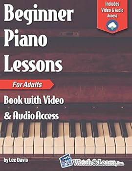 Paperback Beginner Piano Lessons for Adults Book: with Online Video & Audio Access Book