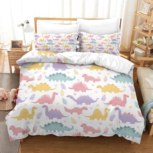 Housse de couette dinosaures 135x200 parure de lit microfibre single - 3