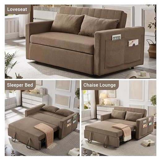 N NOORDENIYA 55.5" Convertible Sofa Bed