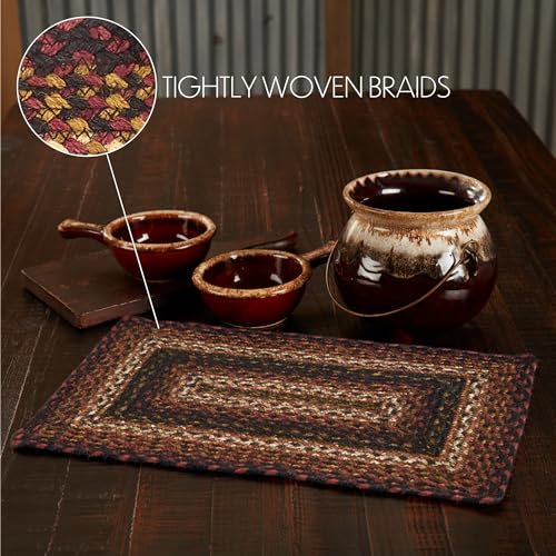 VHC-Brands-Country-Beckham-Table-Placemat-Red-Black-Tan-Jute-Blend-Rectangle-12×18-Inches VHC Brands Country Beckham Table Placemat Red Black Tan Jute Blend Rectangle 12×18 Inches