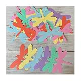 Crafts4u Light Bright Dragonfly Cutouts Garden Birthday Wedding Decorations Bulletin Board Classroom Decor - Set of 40 Cut Outs Dragonflies