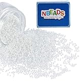 Paquete incluido: 1 caja de cuentas de semillas de vidrio blanco, aproximamente 120 g / caja. Tamaño de aproximadamente 0.08 pulgada (2 mm) de diámetro, agujero: 0.04 pulgada (1 mm).