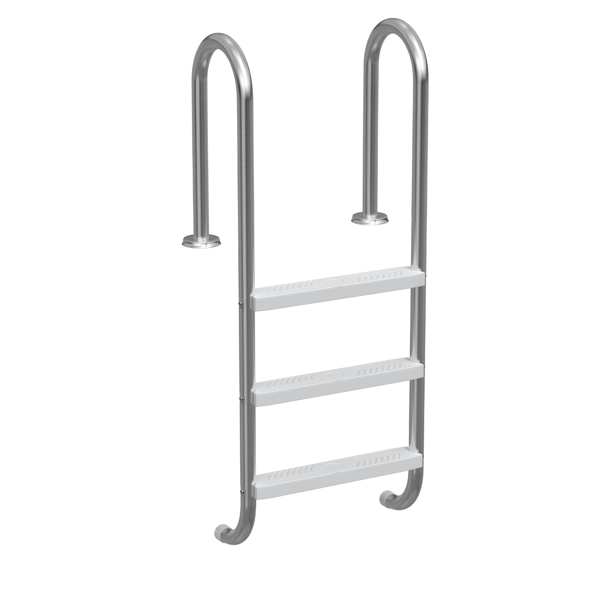 Aufun Scala per piscina in acciaio inox, 132 x 54 x 26 cm, 3 gradini | Scala d'ingresso argento, portata fino a 150 kg, scala di sicurezza, antiscivolo, per piscine fino a 1,3 m di profondità