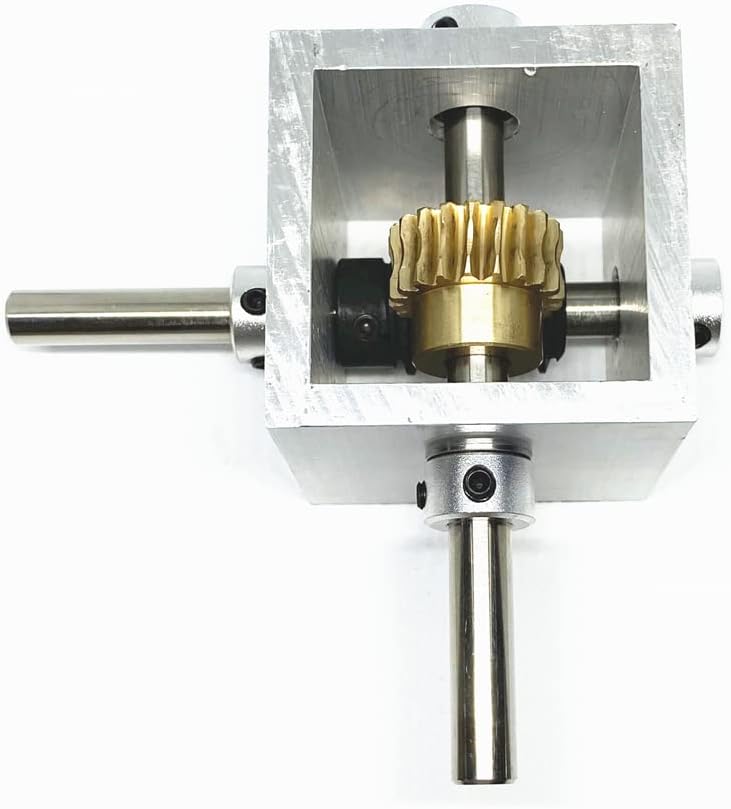 1:10 Right Angle Worm Gearbox 90° Angle Drive Steering Gear Device 20 Teeth Reduction Gearbox Simple Mechanical DIY Module with 8mm Shaft