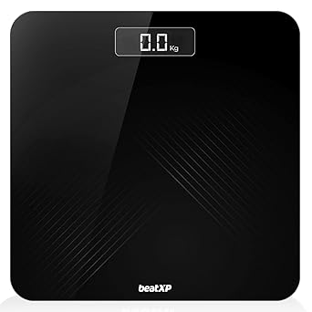 beatXP Gravity Elevate Digital Weight Machine For Body Weight with Thick Tempered Glass, Best Bathroom Weighing Scale with LCD Display - 24 month Warranty