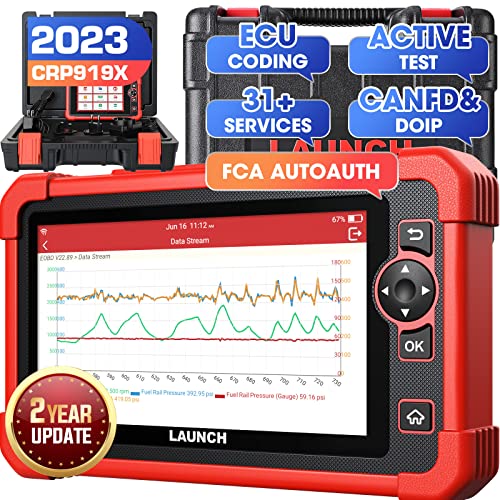Launch X431 CRP919X OBD2 Scanner: 2023 Bi-Directional Scan Tool with 2-Year Updates, ECU Coding, All System Diagnostic Scanner with 31 Services, CAN FD/DoIP, 100+ Brands, Upgrade of CRP909X 
