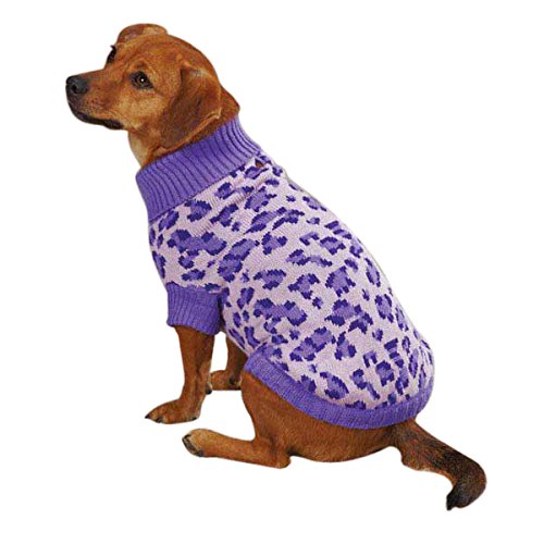 Pull chaud pour chien imprimé léopard violet East Side Collection