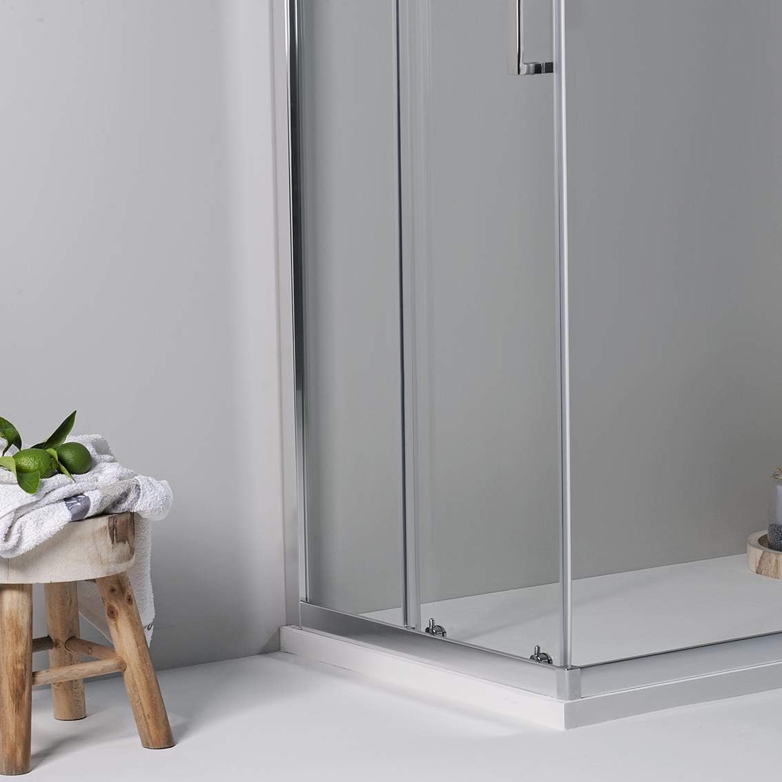 Box Doccia Angolare 70x100 cm - Cabina Doccia con Porta Scorrevole Vetro Temperato 6mm,Trasparente e Anticalcare con Profilo in Alluminio Cromato e Chiusura Magnetica - Facile da Installare e Pulire