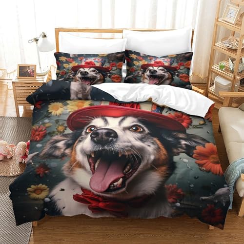 Housse de couette chien avec fermeture éclair microfibre douce 3 pièces - 3