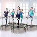 ONETWOFIT Fitness-Trampolin mit höhenverstellbarem Haltegriff, leise Gummiseilfederung, Trampolin Training wie im Fitness-Studio Trainer Workout für Erwachsene