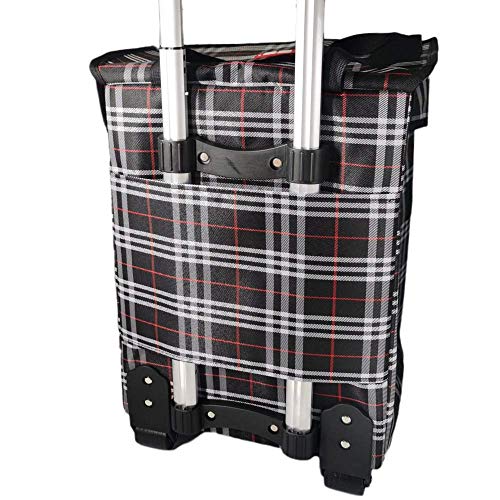 Falytemow Faltbarer Einkaufswagen mit Rädern und Teleskopgriff, Wasserdichter Oxford-Stoff, Schwarz, 41 L, 1.8 kg, Unisex-Erwachsene – Bild 5