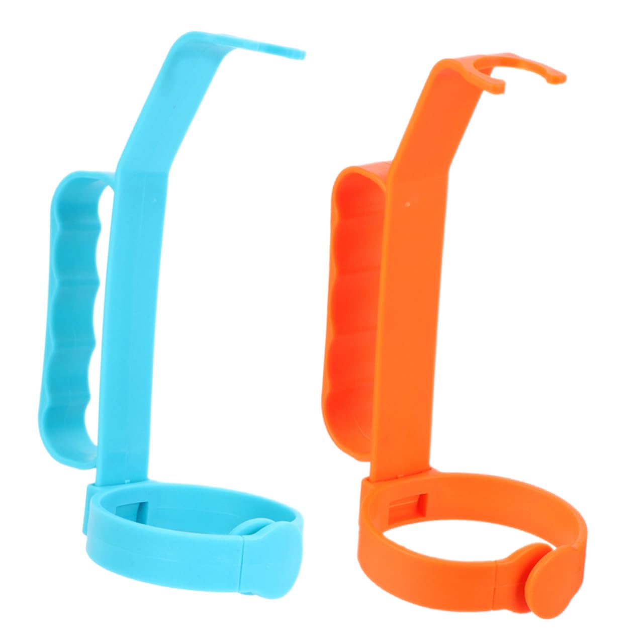 2Pezzi Maniglia Per Bottiglie Di Bevande Stabilizzatore Ergonomico Per Sodas E Acqua Per Picnic E Campeggio - Impugnatura Antiscivolo Arancione E Blu