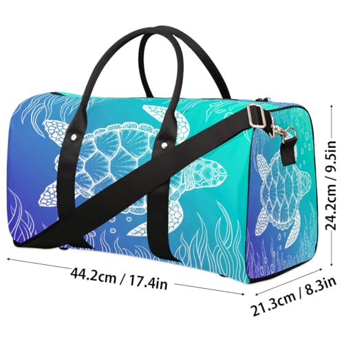 Travel Duffel Bag, Ocean Boho Turtle Sports Tote Gym Foldable Weekender Workout Bags Carry-on Luggage With Handle, Overnight Shoulder Bag for Women Men4