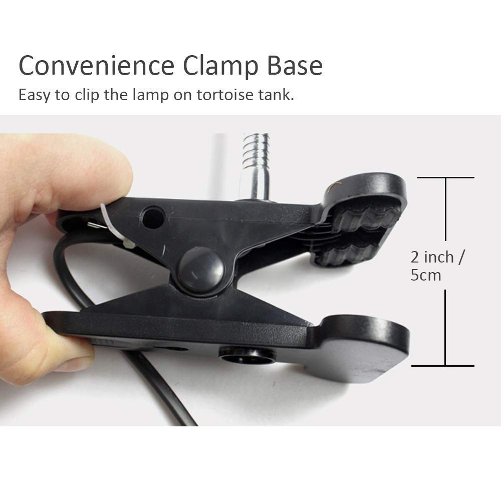 Reptile Heat Lamp Clamp Fixture- Flexible Terrarium Habitat Lighting & Heat Lamp Holder Stand, UVA UVB Light Basking Mercury Vapor Bulb Ceramic Heat Bulb Holder for Reptile Snake Tortoise