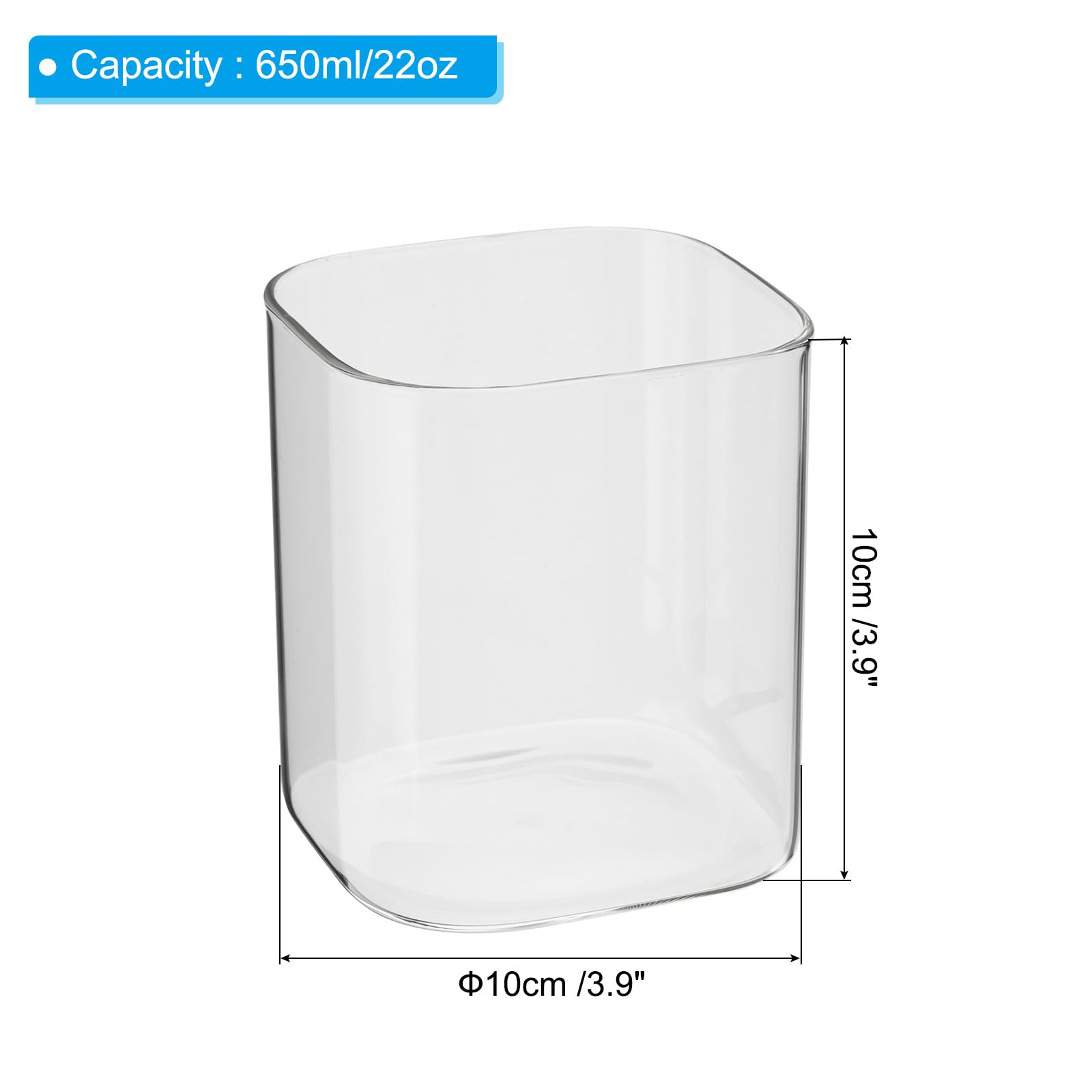 PATIKIL 4"x4" Square Glass Vases, Cube Shape Flower Vase Clear Floating Candle Holder Tabletop Centerpieces for Home Wedding Decor - Image 2