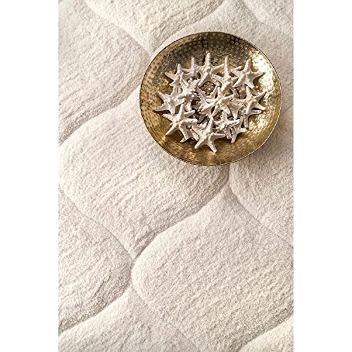 Image of Super Ultra Modern Soft Shaggy Handcrafted Anti-Skid Silk Touch Carpet, Size 8x11 Feet, Color IVORYY