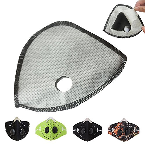 WOLFBIKE Face Mask Active Carbon Replaceable Filters Replacement, 3 Pack