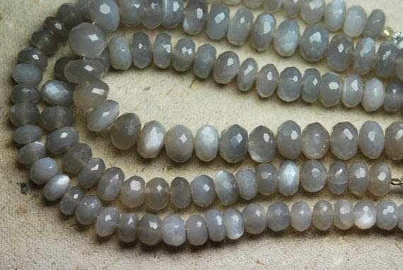 Grey Moonstone rondelles facettées 7-8mm LKBEADS pour haute joaillerie