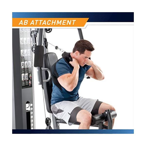 Marcy 150lb. Stack Home Gym with Pulley, Arm, and Leg Developer Multifunctional Workout Station for Weightlifting and Bodybuilding – 300 lbs Capacity MWM-4965, Black