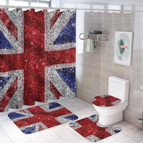 Rideau de douche avec 12 crochets et tapis de bain absorbant antidérapant