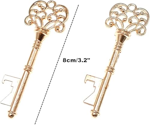 Miniatura 3 de 50 unidades de abridor de botellas con llave de esqueleto regalo de recuerdo de boda fiesta de boda regalo con caja de dulces y cinta oro rosa