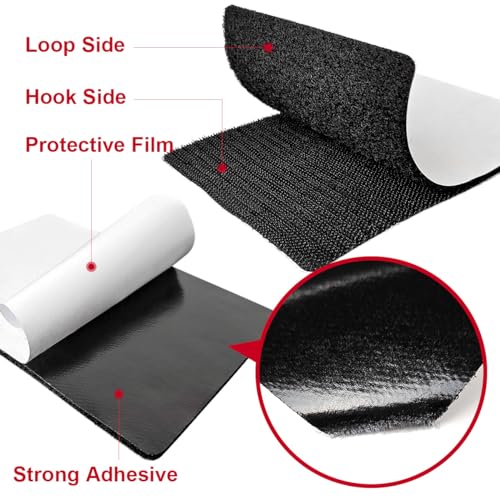 Image of 4x6 inch Hook and Loop Strips with Adhesive, Nylon Heavy Duty Hook and Loop Tape, Excellent Grip, Interlocking Tape,for Sewing, Crafting,DIY,Wall Adhesive Strips - 6 Sets