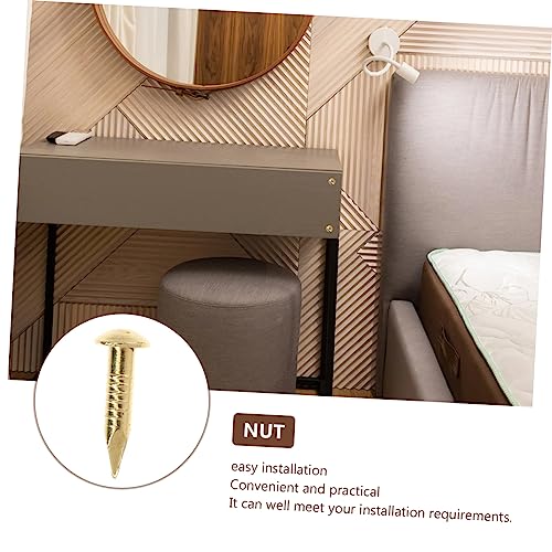 Housoutil Kit de 285 clavos de cobre puro para manualidades y muebles, accesorios con cabeza dorada miniatura 6