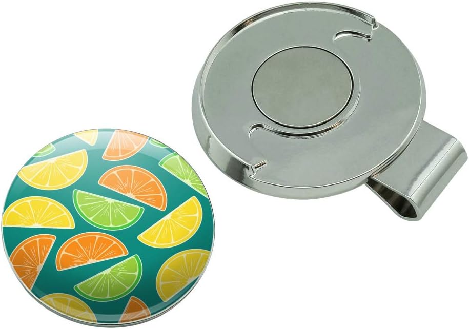 review GRAPHICS & MORE Citrus Lemon Lime Orange Slices Pattern Golf Hat Clip with Magnetic Ball Marker