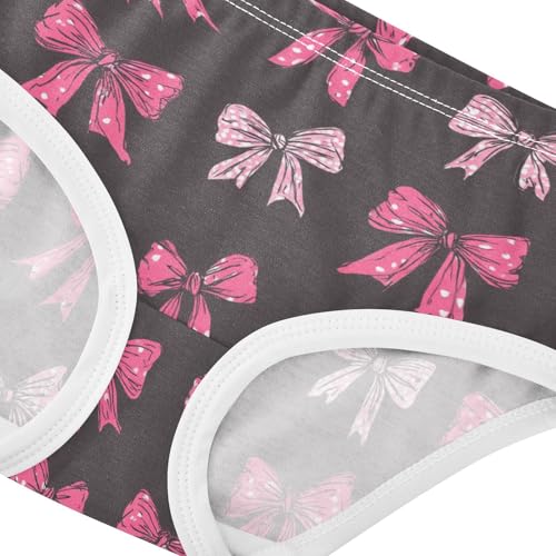 Wusikd Pink Bows Dark Girls' Underwear Cotton Girls Briefs Soft Toddler Underwear 2T4