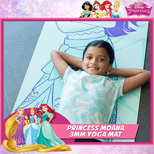 Disney Moana Kids Yoga Mat Non Slip for Boys and Girls, All Purpose, PVC, Fitness and Workout Accessories, Blue, 3 mm - Image 3